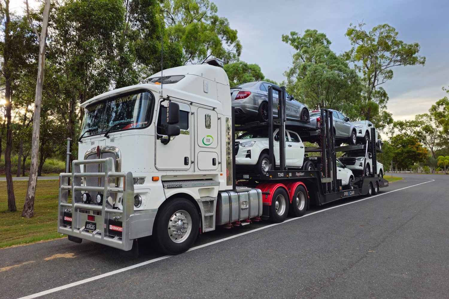 Vehicle carrier on the road